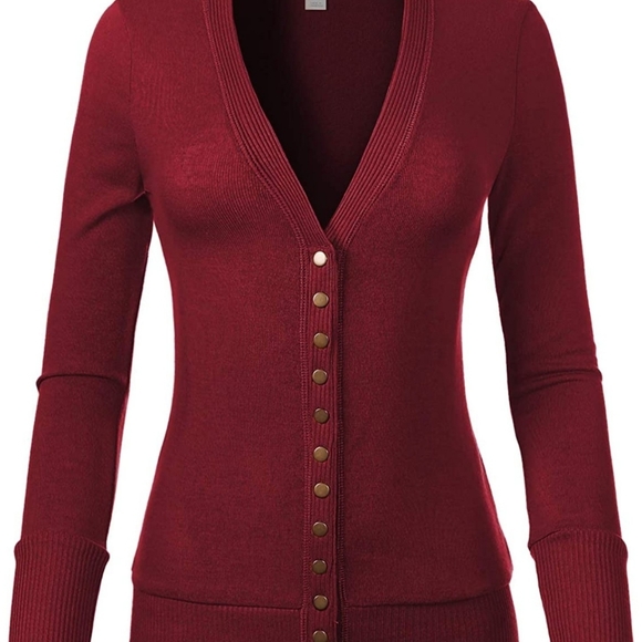 Women's 1X Snap Button Cardigan - Picture 4 of 6